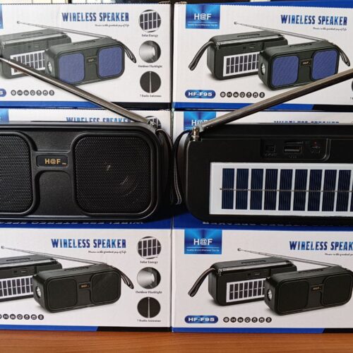 HF F95 Speaker

With back Solar panel and touch light