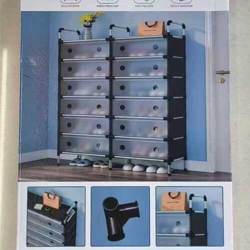 2 Layer Shoe Rack with cover