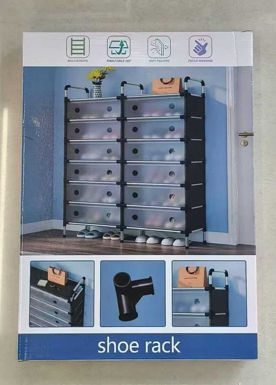 2 Layer Shoe Rack with cover