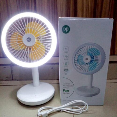DP Rechargeable Fan with Ring Light