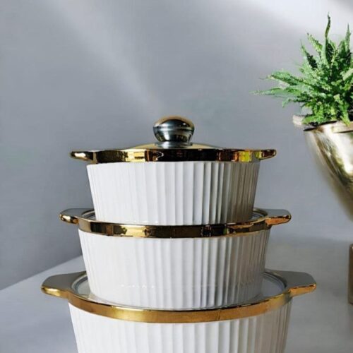 3pcs Luxury B Gold plate