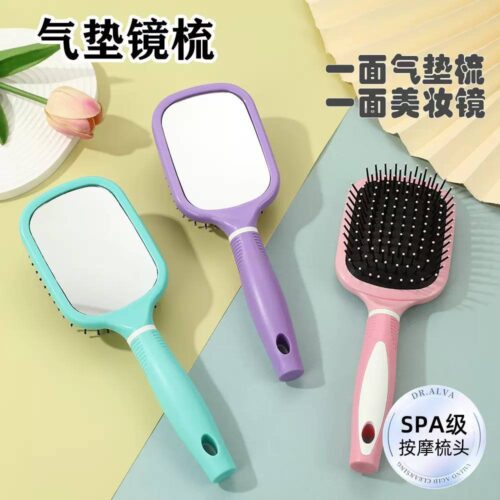 Big hair brush with mirror