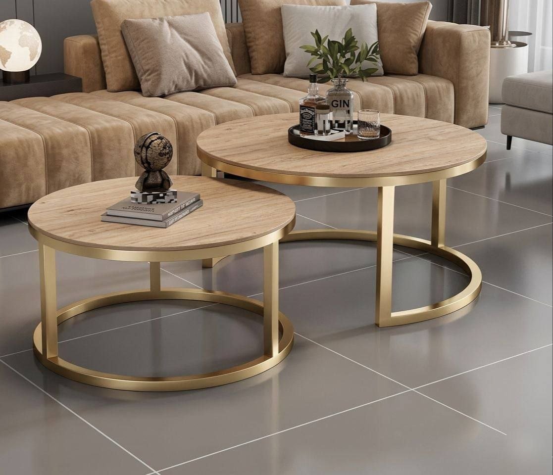 ROUND SLATE CENTER TABLE (2IN1)