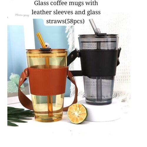 Long Coffee Cup with Straw