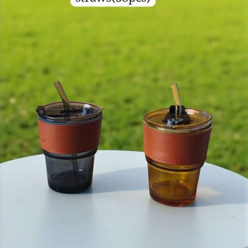 Long Coffee Cup with Straw