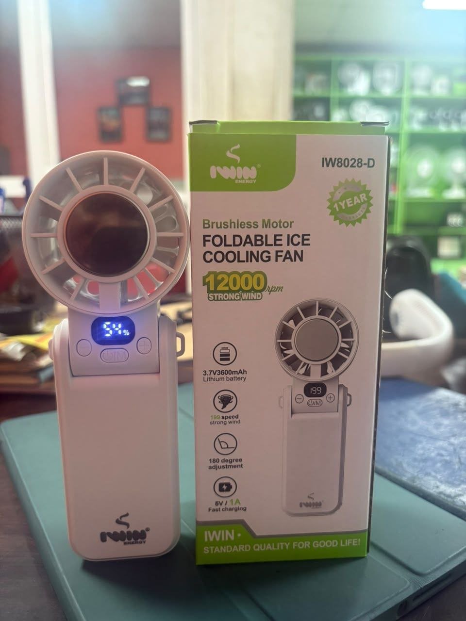 Iw8028-D Foldable Ice Cooling Fan