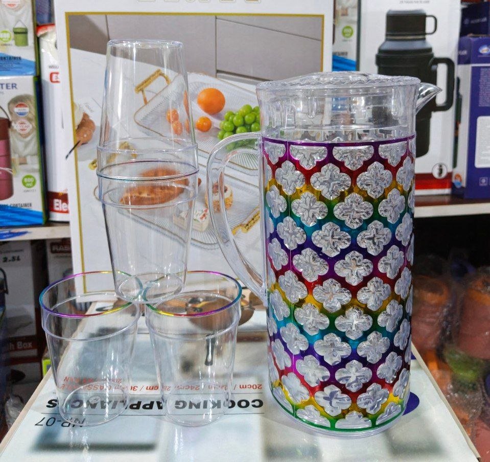 8703# Rainbow Jug Set 

1Jug and 4Cups