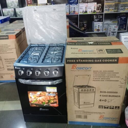 Boscon 4 Burner Auto Ignition Standing Gas Cooker with 60L oven