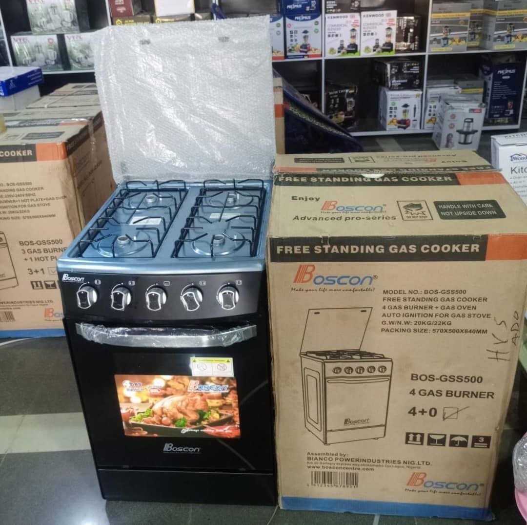 Boscon 4 Burner Auto Ignition Standing Gas Cooker with 60L oven