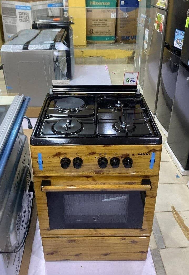 MAXI 60x60 3B+1P WOOD 3gas 1hot plate Standing Cooker