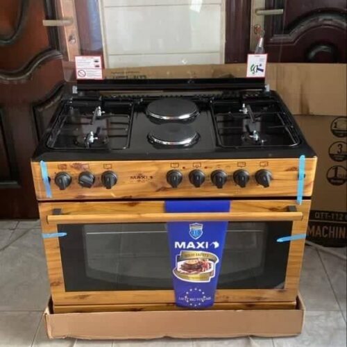 MAXI 60x90 PIPE 4B + 2P WOOD 4gas 2hot plate Standing Cooker