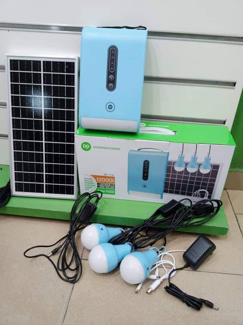 12000mAh DP Solar Multifunctional power kit (3 bulbs and 1 lamp) charges phone