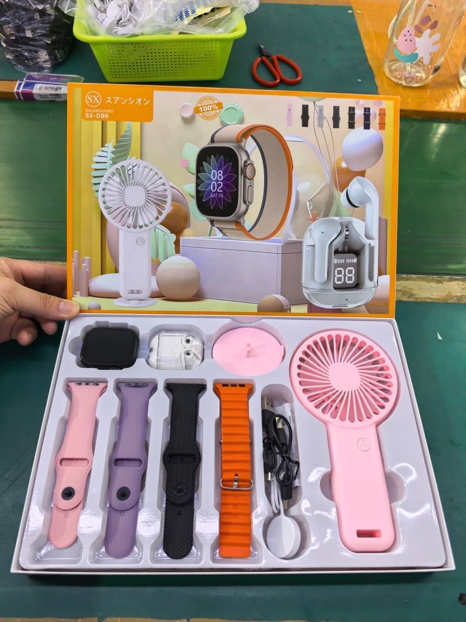 SX-D96 Smart Watch with Fan and Airpods