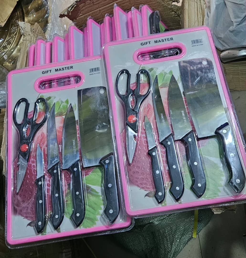 6in1 knife set with cutting board