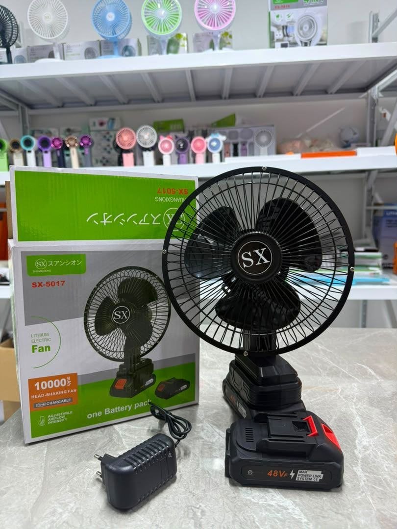 SX5017 Rechargeable table Fan with 1 batteries