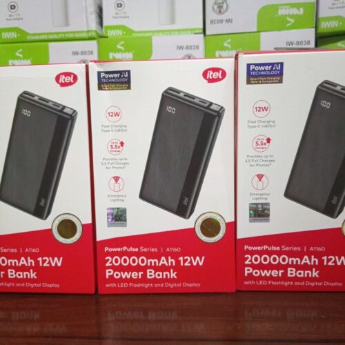 Itel 20000mAh Power Bank Pulse 

Model A1160 with percentage